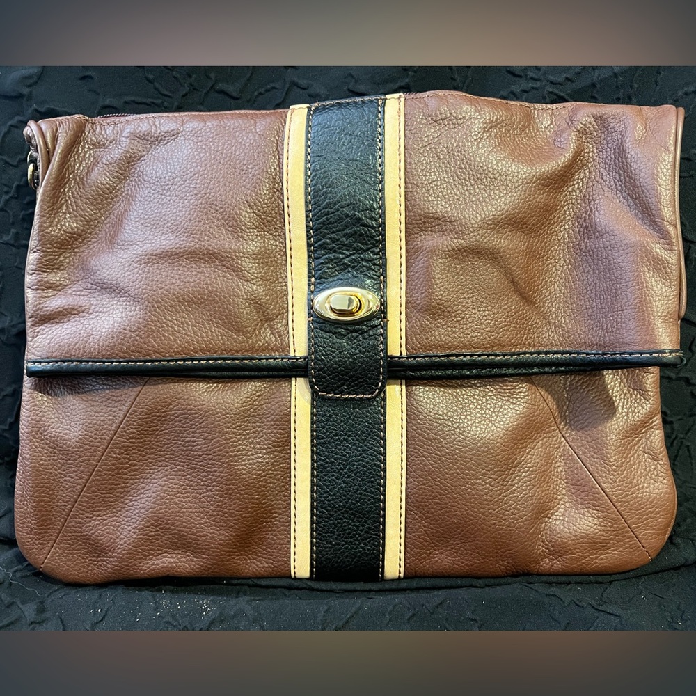 Brown Leather Maxx New York Clutch